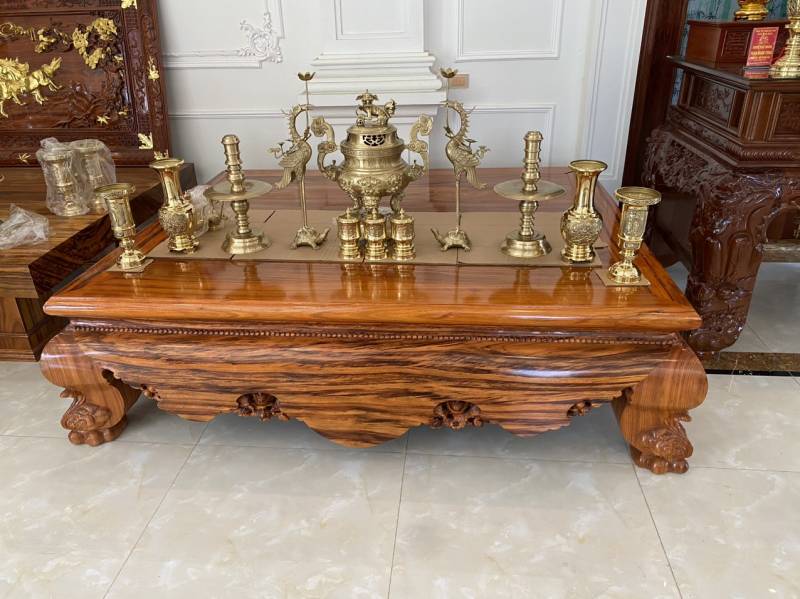 Sập 3 bông gỗ Hương xám - ST12