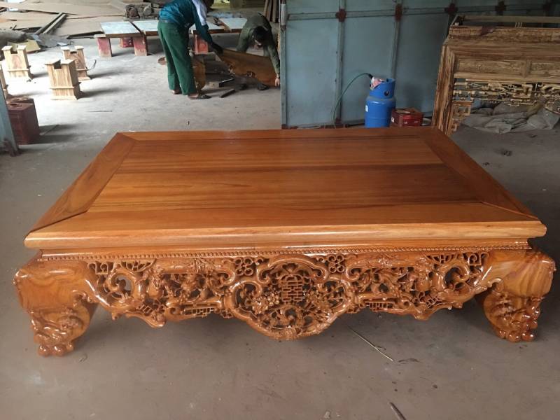 Sập gỗ Gụ nguyên màu gỗ - ST11