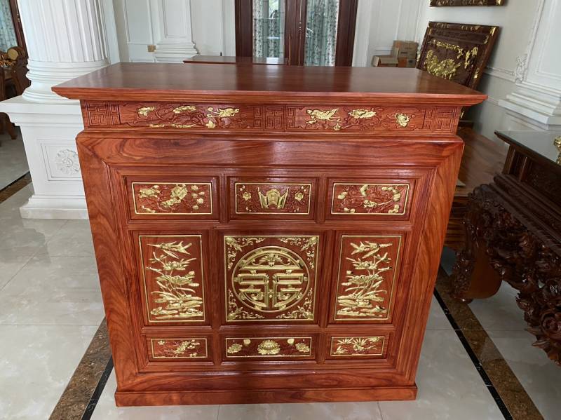 Bàn thờ kiểu tủ gỗ Hương đỏ NK- BT39