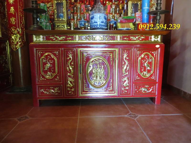 Bàn thờ mẫu tủ sơn son thếp vàng - BT23